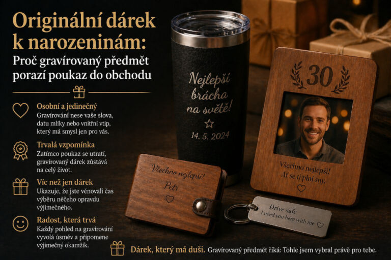 Originální dárek k narozeninám: Proč gravírovaný předmět porazí poukaz do obchodu